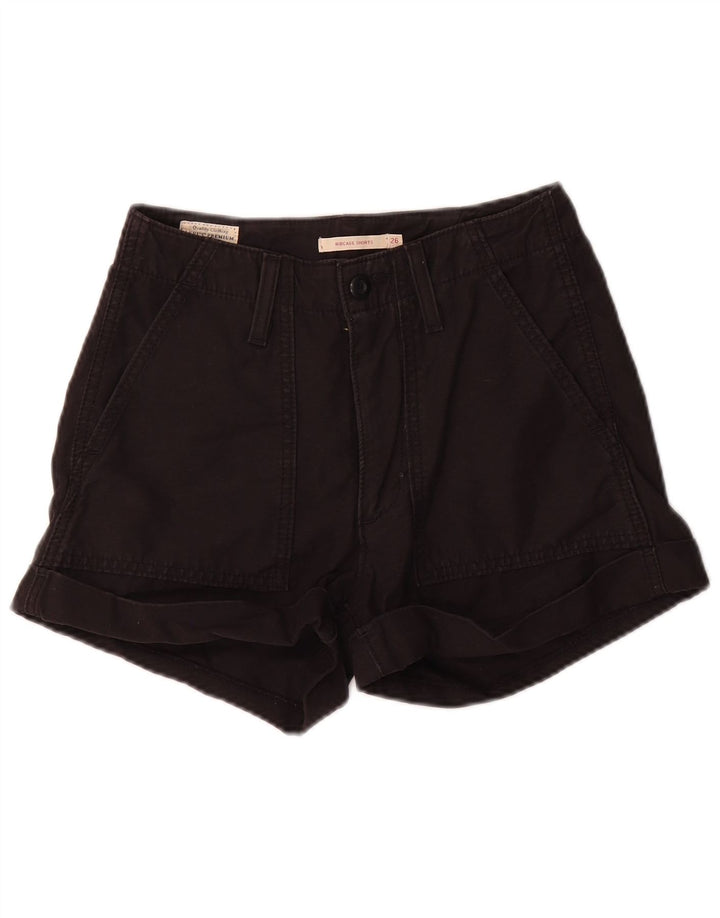 Levi's ženske kratke chino hlače s rebrima W26 male crne pamučne boje