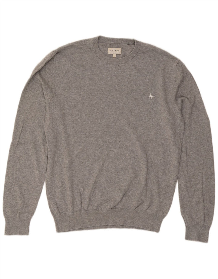 Jack Wills, muški pulover s okruglim izrezom, veliki sivi pamuk