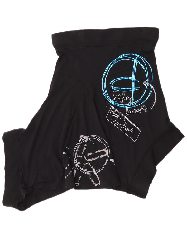 Desigual ženska grafička asimetrična suknja XS W27 Black Cotton Festival