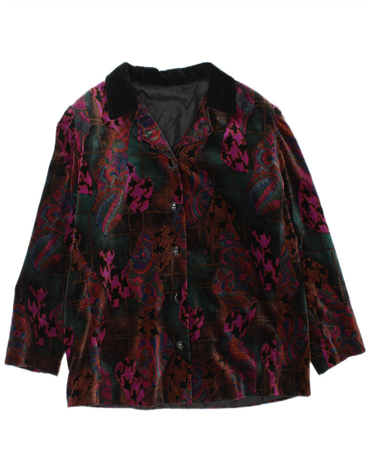 Vintage ženski sako s 5 gumba UK 16 Veliki raznobojni paisley