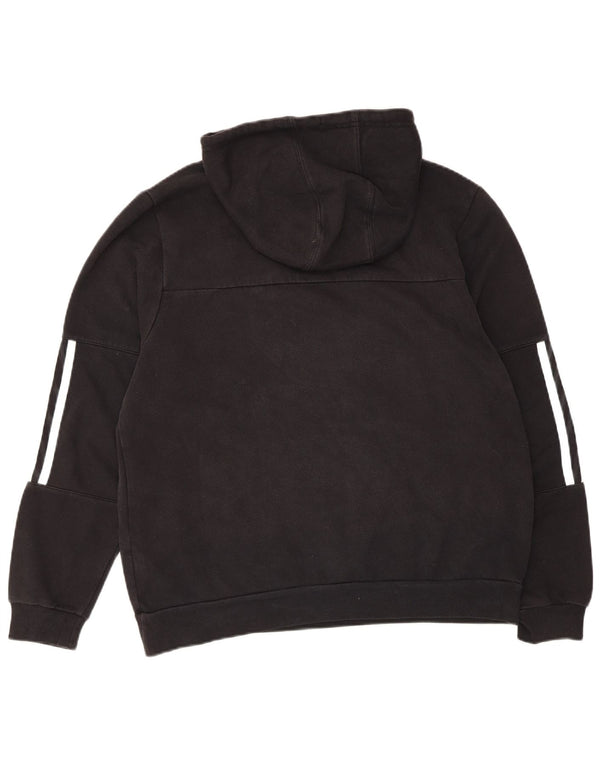 Adidas Womens Oversized Hoodie Jumper UK 4/6 XS Black Cotton