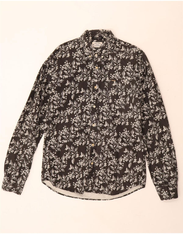 SCOTCH & SODA Muška velika havajska crna pamučna košulja s cvjetnim uzorkom