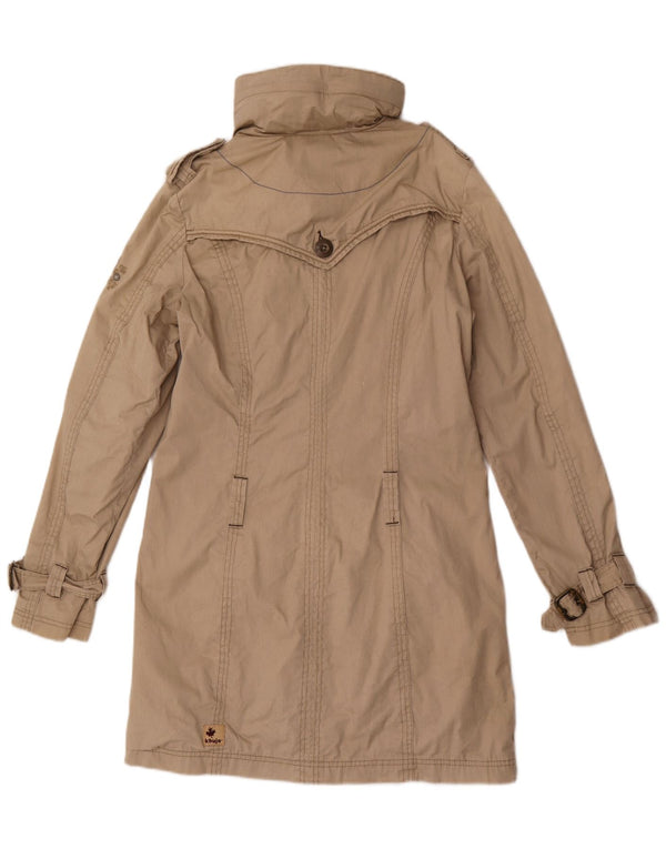 KHUJO Womens Military Trench Coat UK 16 Large Beige Cotton
