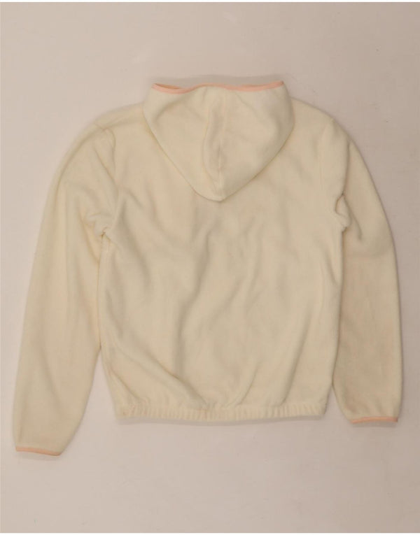 FILA veliki ženski džemper od flisa s kapuljačom i izrezom s patentnim zatvaračem UK 6 XS sivo bijeli