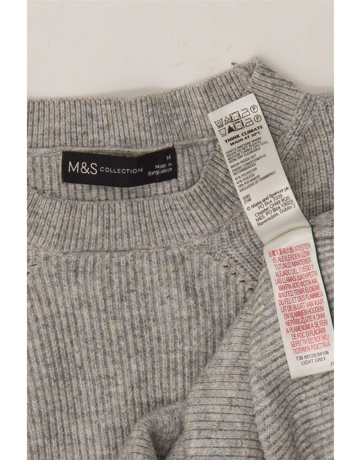 Marks & Spencer ženski džemper s okruglim izrezom UK 12 srednje sivo s pjegama