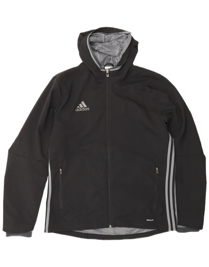 ADIDAS muška trenirka Climacool s kapuljačom, velika jakna od crnog poliestera