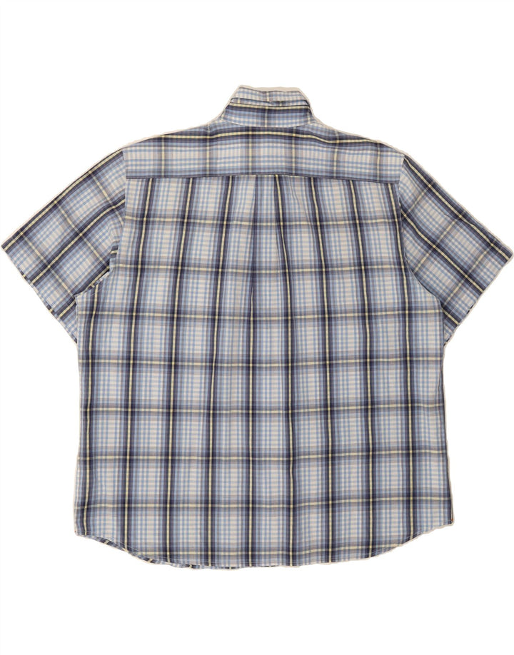 DOCKERS Mens Short Sleeve Shirt 2XL Blue Check Cotton Vintage Dockers and Second-Hand Dockers from Messina Hembry 