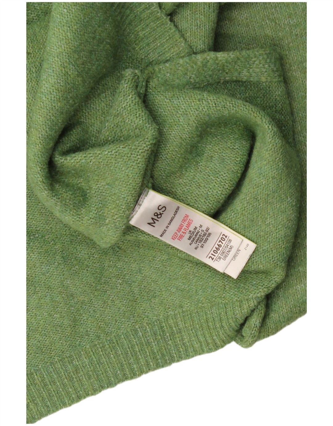Marks & Spencer ženski veliki džemper s V-izrezom UK 14 srednje zelena