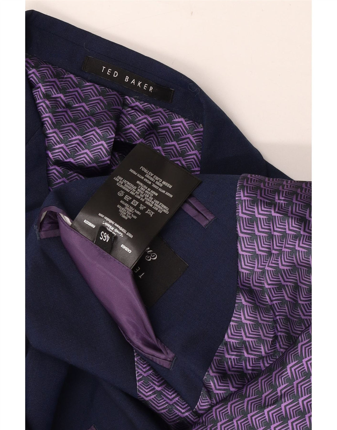Ted Baker muška jakna sako s 2 gumba UK 46 3XL tamnoplava vuna