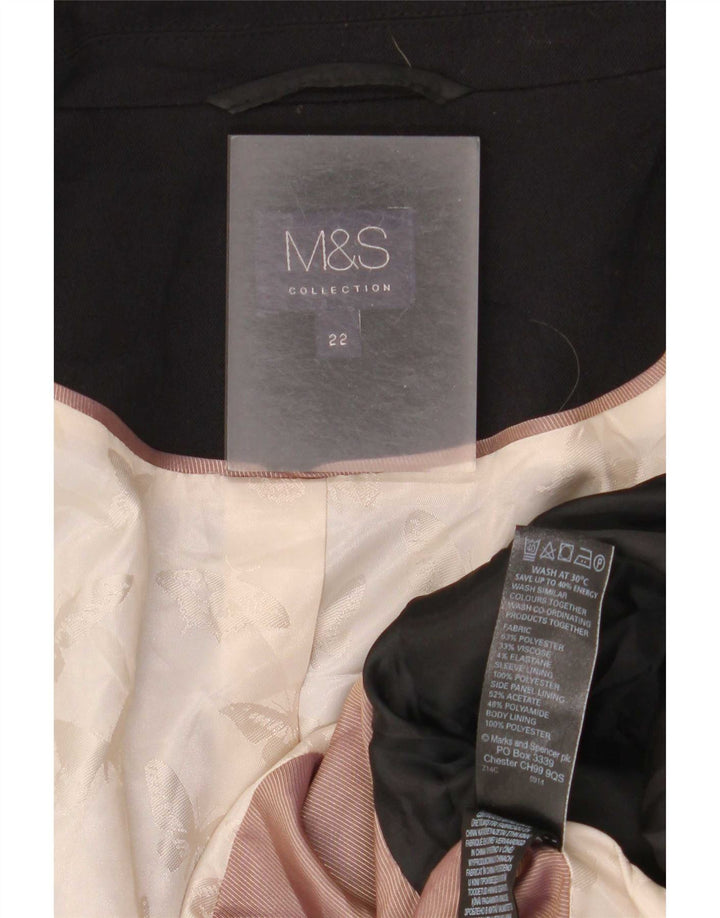 Marks & Spencer ženski sako sa 1 gumbom UK 22 3XL crni poliester