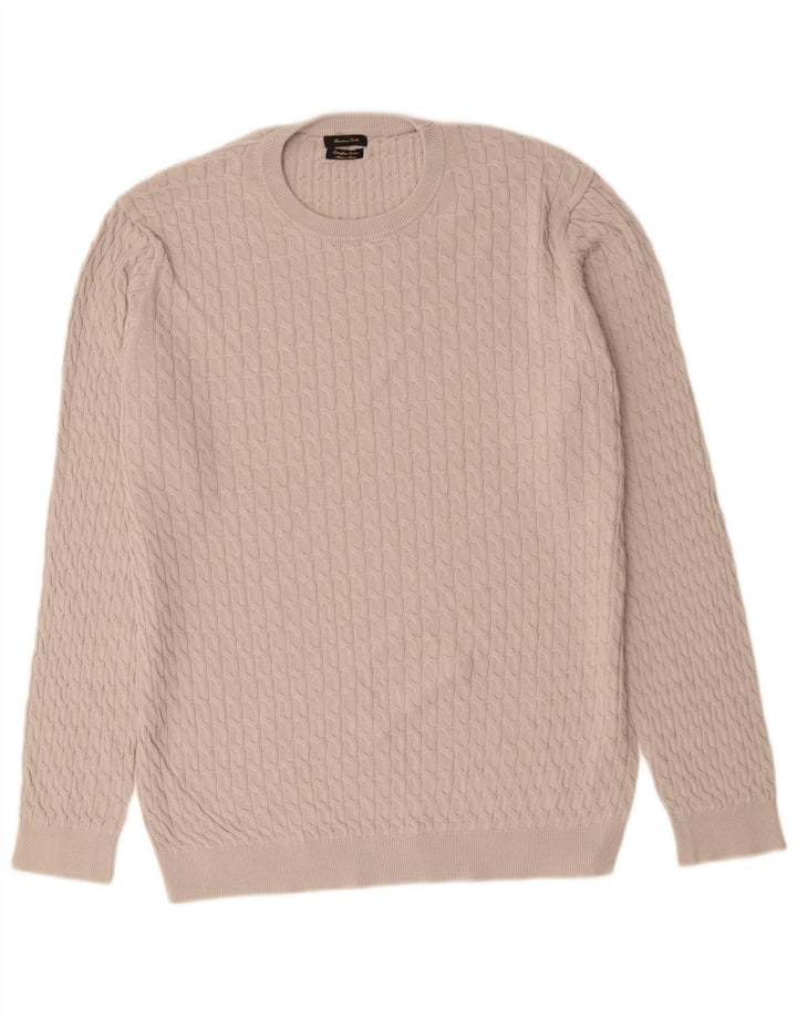Massimo Dutti muški pulover s okruglim izrezom XL sivi pamuk