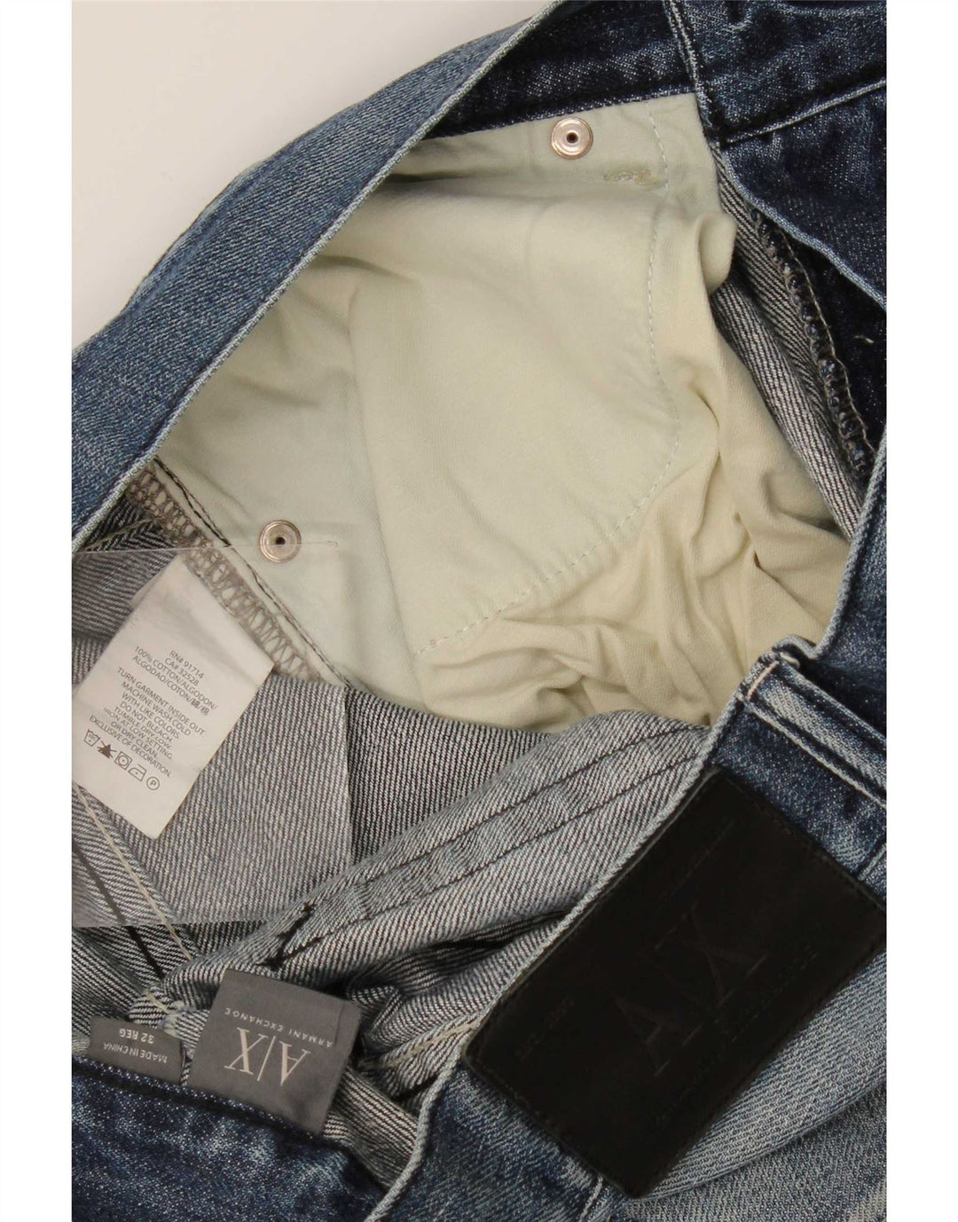 Armani Exchange muške široke traperice W32 L32 plavi pamuk