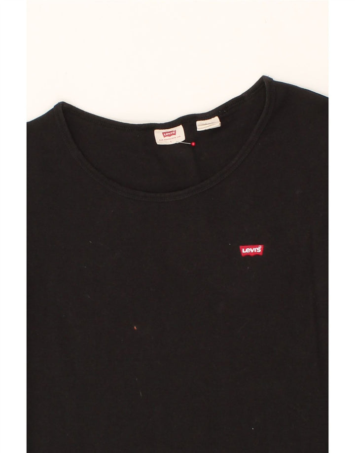 LEVI'S Womens T-Shirt Top UK 14 Large Black Vintage Levi's and Second-Hand Levi's from Messina Hembry 