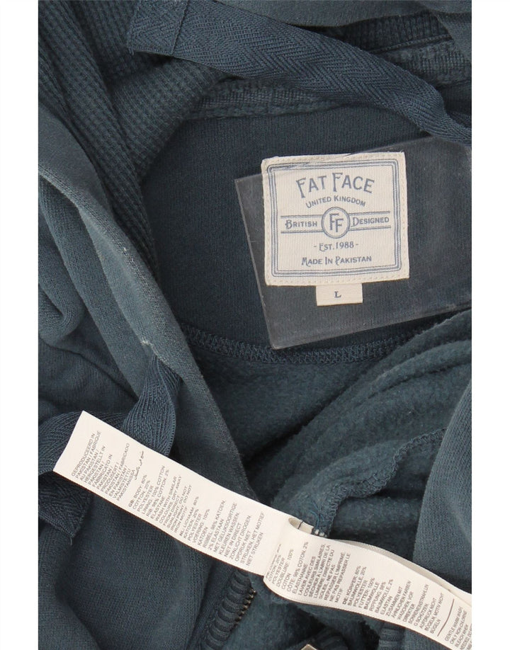 Fat Face Muški pulover s kapuljačom na patentni zatvarač Veliki zeleni pamuk