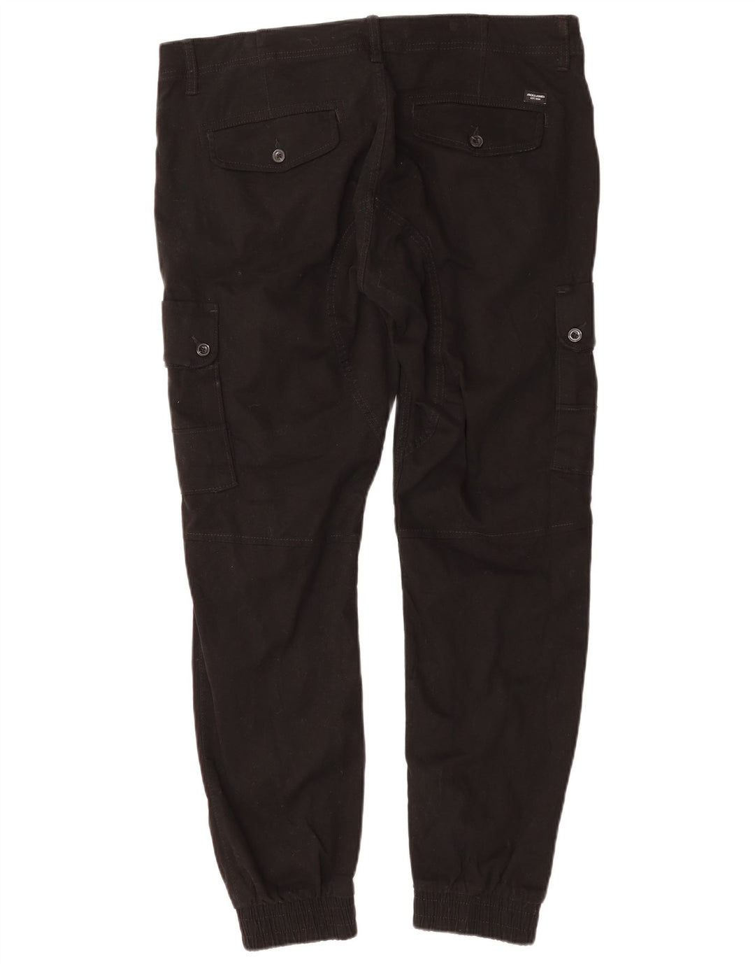 JACK & JONES Muške sužene joggers kargo hlače W36 L29 crni pamuk