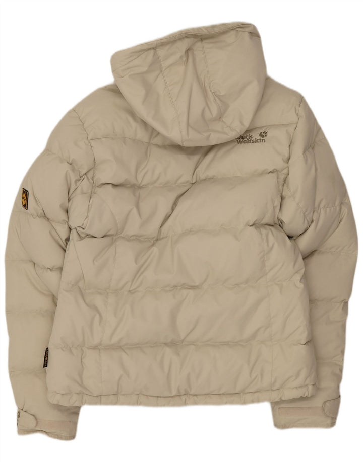 Jack Wolfskin ženska podstavljena jakna s kapuljačom UK 10 Mala bež poliamid