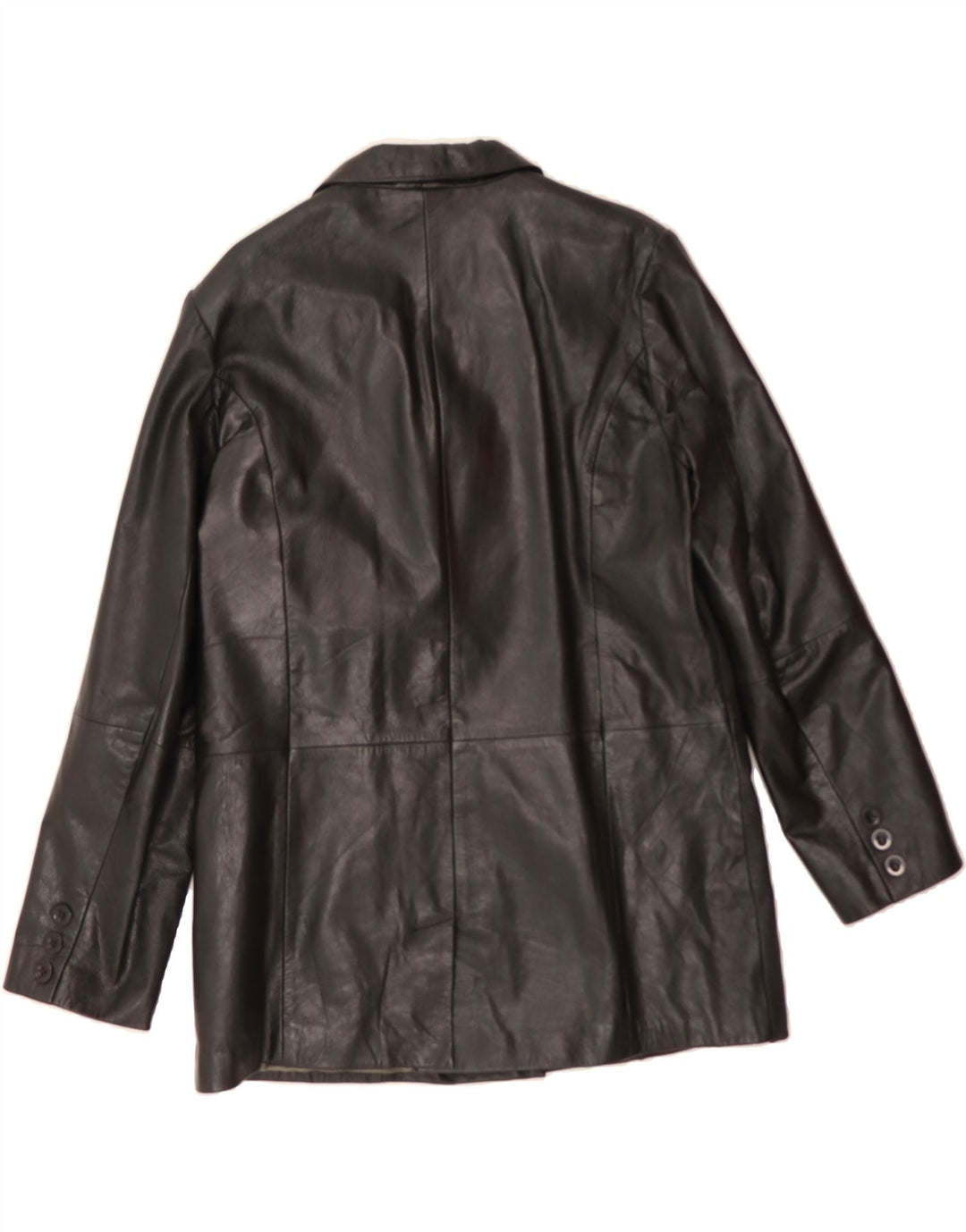 CLASSICS Womens Modern Leather Coat UK 16 Large Black Leather Vintage Classics and Second-Hand Classics from Messina Hembry 
