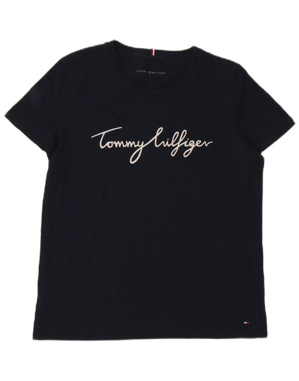 Tommy Hilfiger Ženska majica kratkih rukava s grafičkim motivima UK 16 Veliki tamnoplavi pamuk
