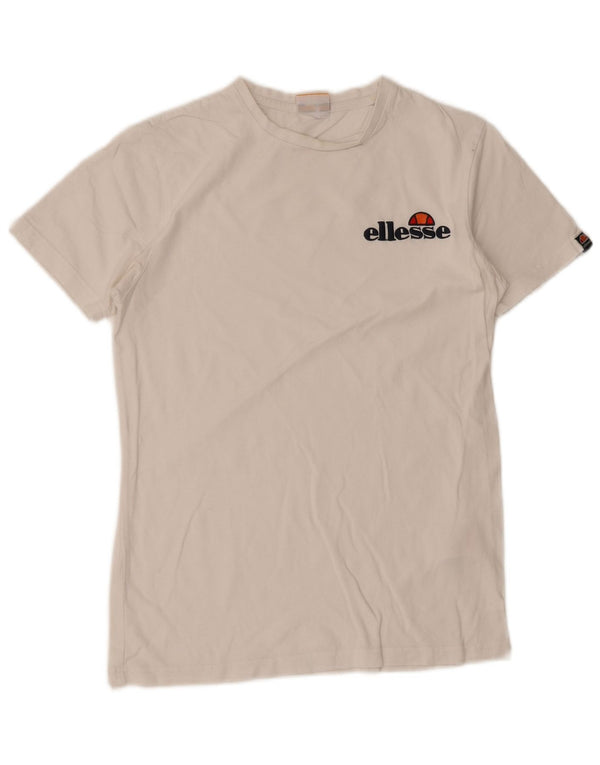 Ellesse Mens Graphic T-Shirt Top Small White Cotton Sports
