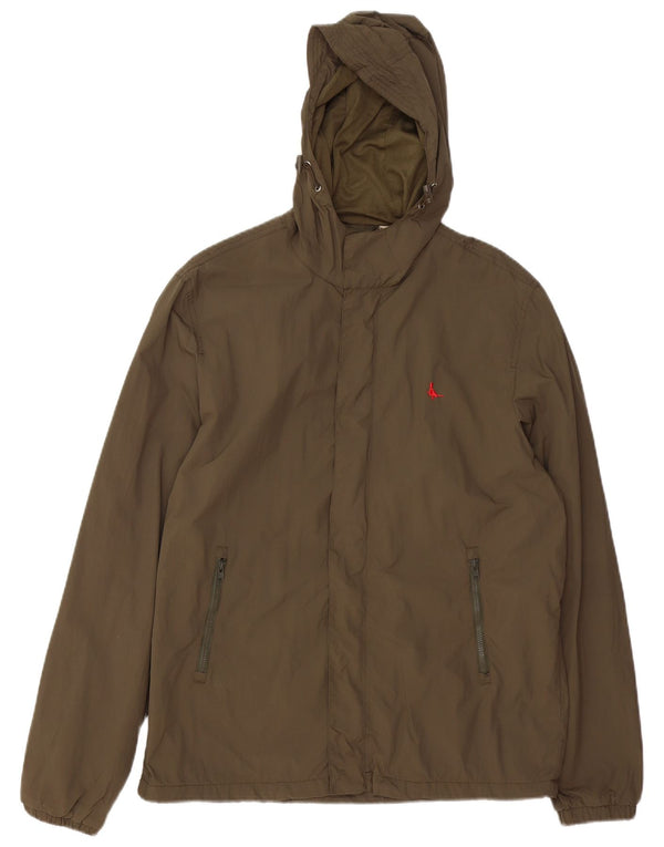 JACK WILLS Muška kišna jakna s kapuljačom UK 40 Large kaki najlon