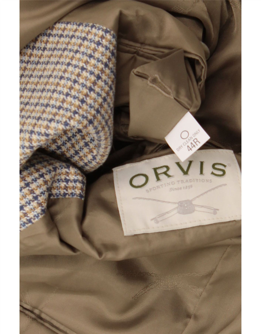 Orvis muška jakna sa 2 gumba UK 44 2XL bež houndstooth