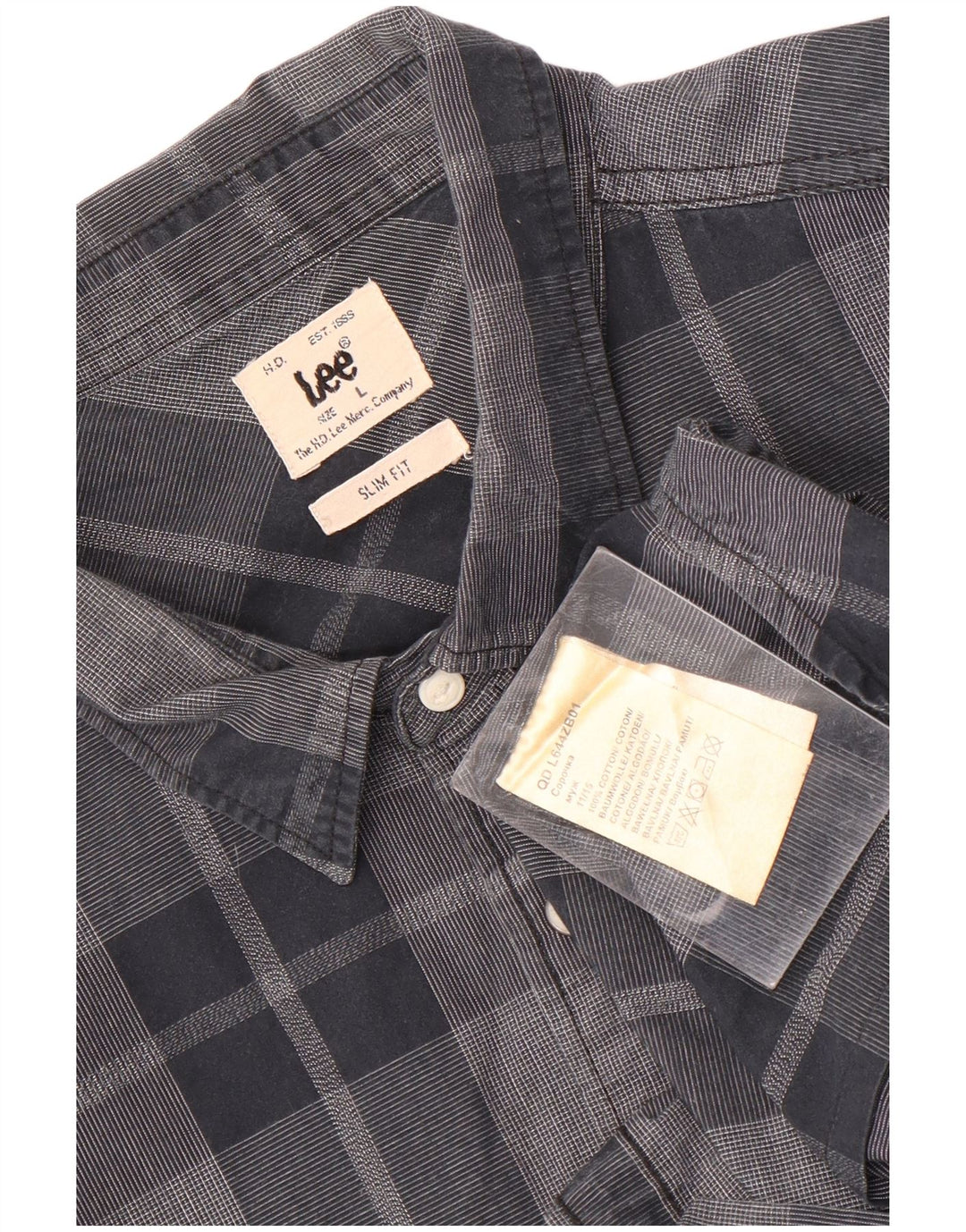 Lee muška uska košulja velikog sivog kariranog pamuka