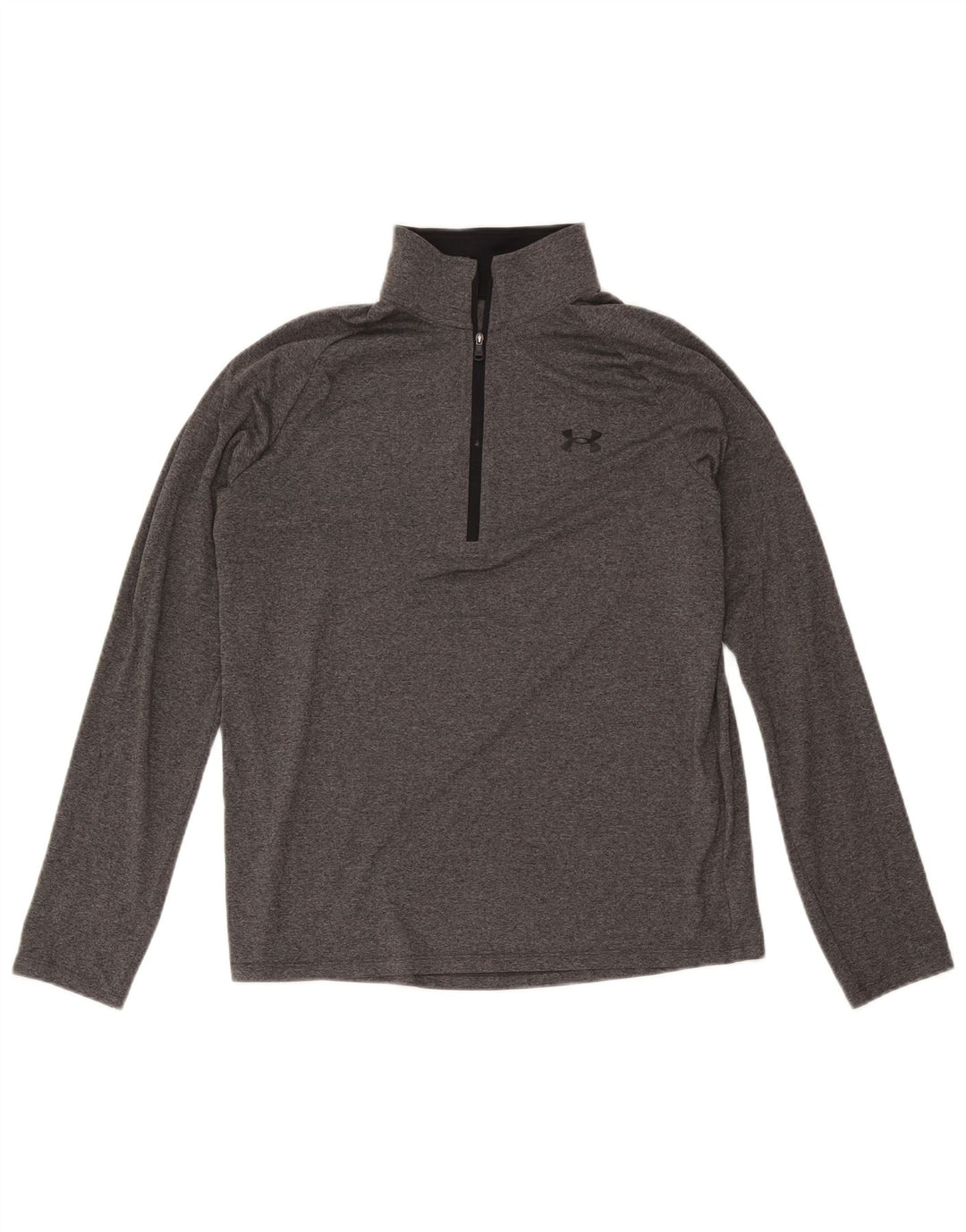 Muška majica Under Armour s izrezom i dugim rukavima srednje sive boje od poliestera