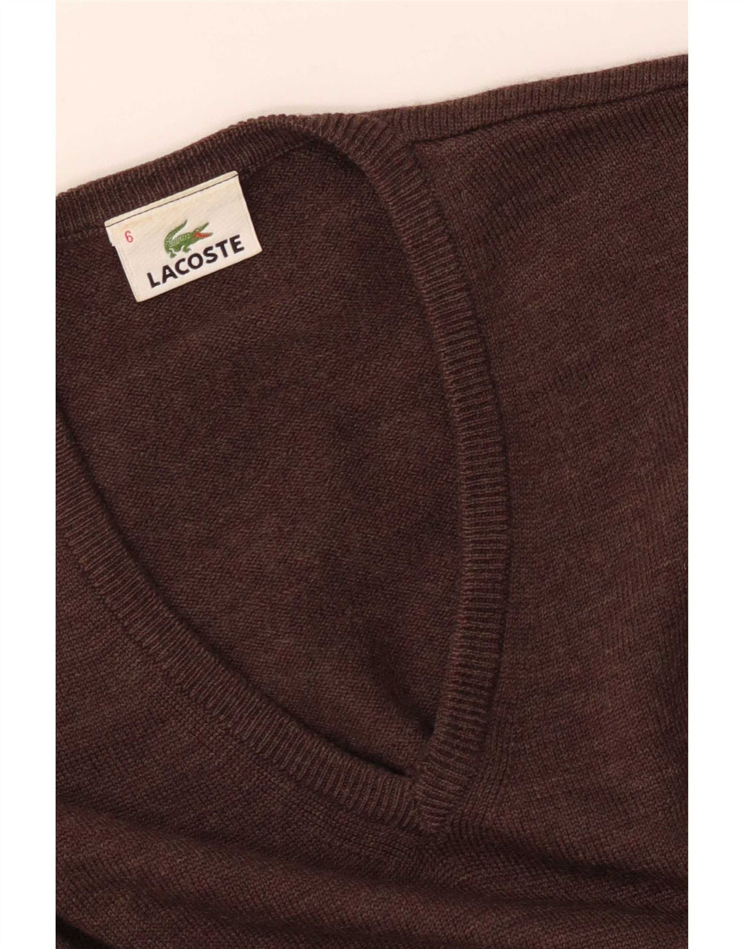 Lacoste muški džemper s V-izrezom, veličina 6 XL, smeđi