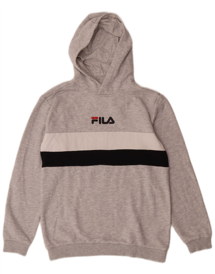 Fila Boys majica s kapuljačom s kapuljačom 11-12 godina, sivi pamuk