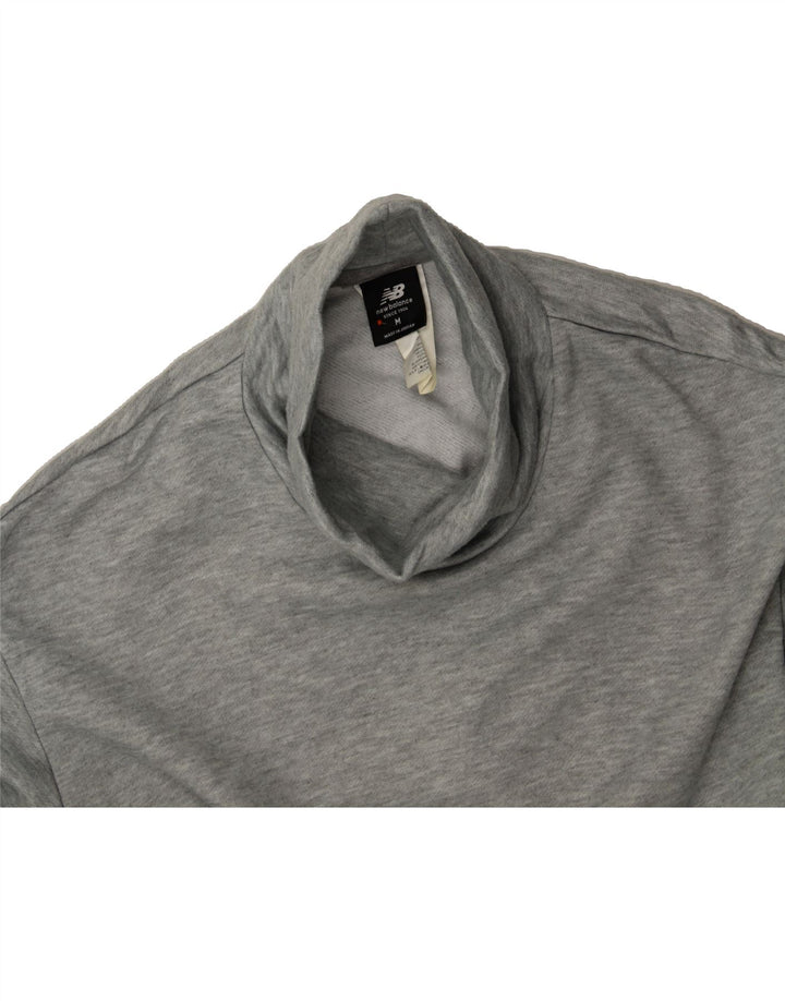 NEW BALANCE Womens Crop Sweatshirt Jumper UK 14 Medium Grey Polyester Vintage New Balance and Second-Hand New Balance from Messina Hembry 