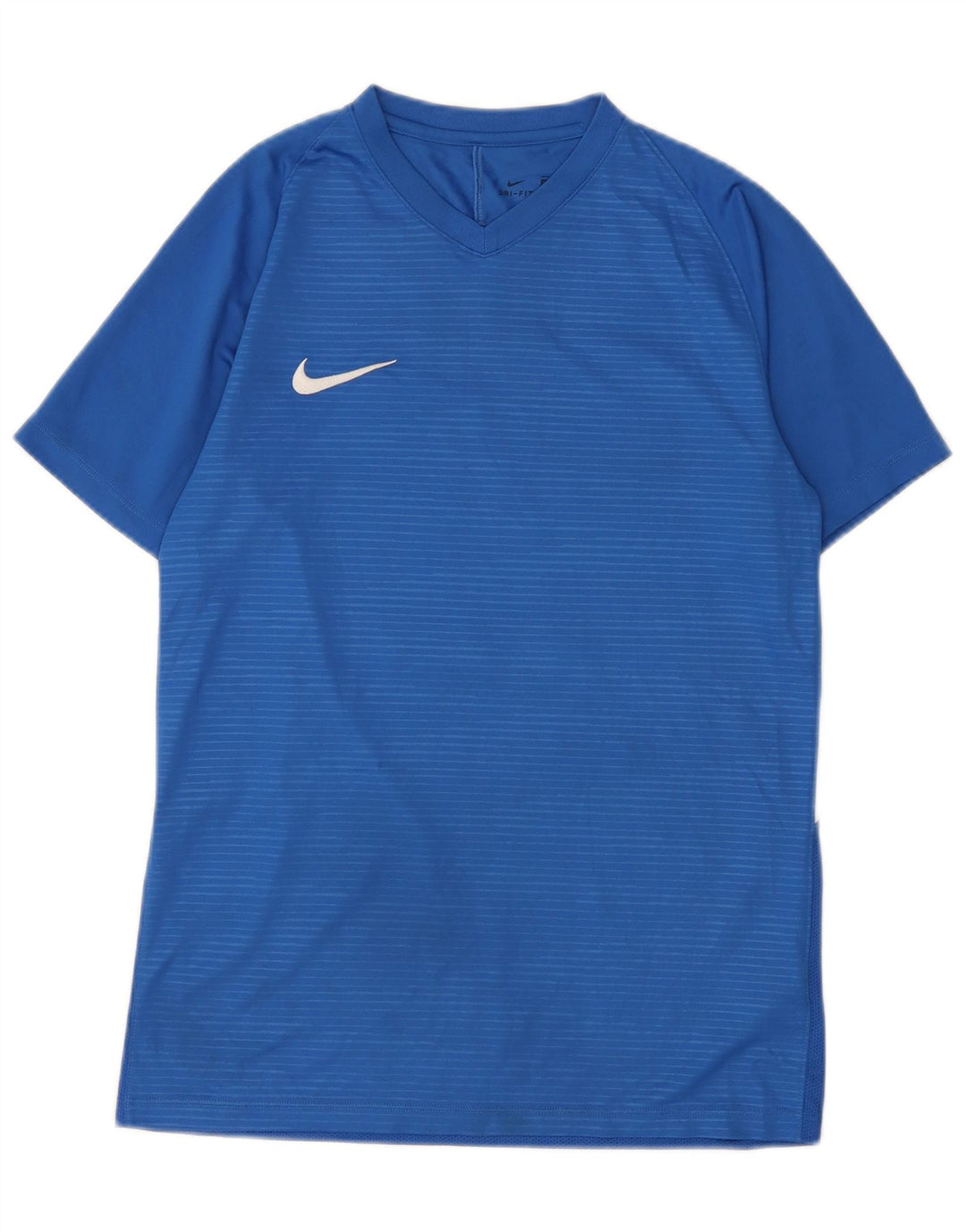 Nike Dri Fit majica kratkih rukava srednje veličine s plavim prugama od poliestera