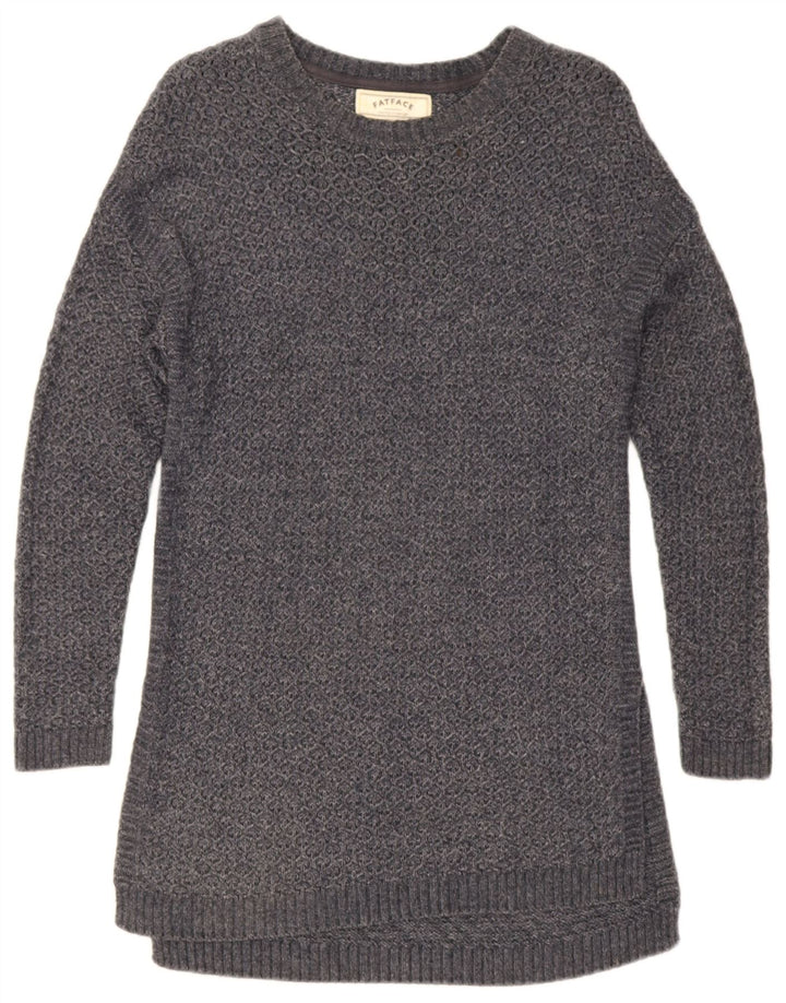 Fat Face ženski džemper s dugačkim veznim izrezom UK 12 srednje sivi