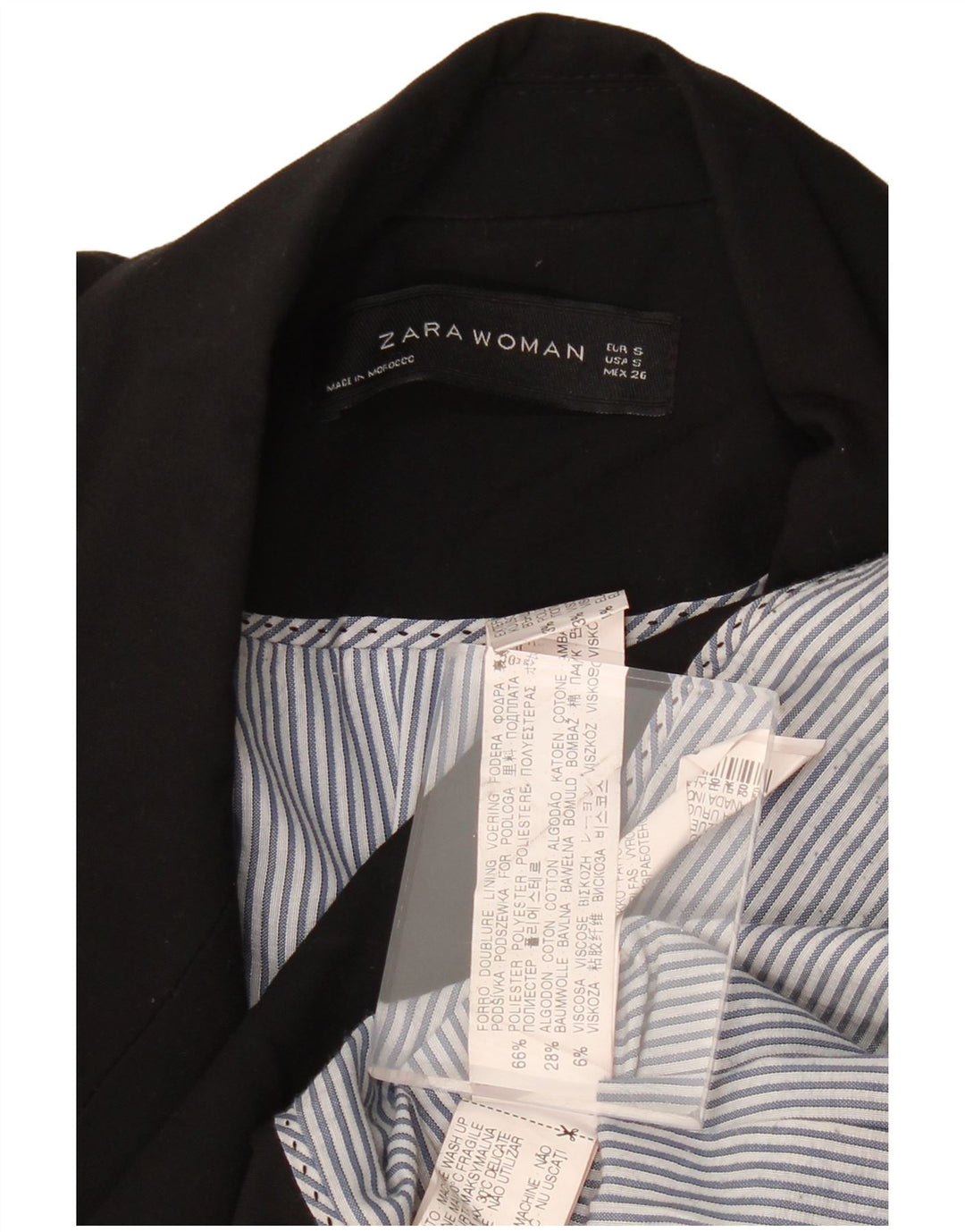 ZARA ženski sako sa 1 gumbom UK 10 mali crni poliester