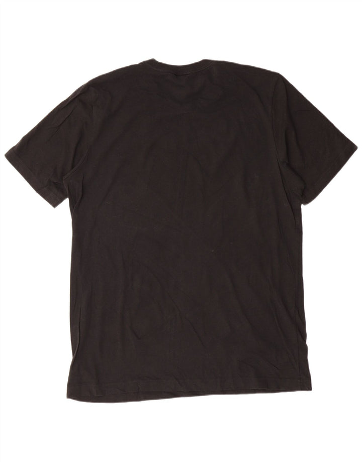 ADIDAS Mens Graphic T-Shirt Top Medium Black Cotton