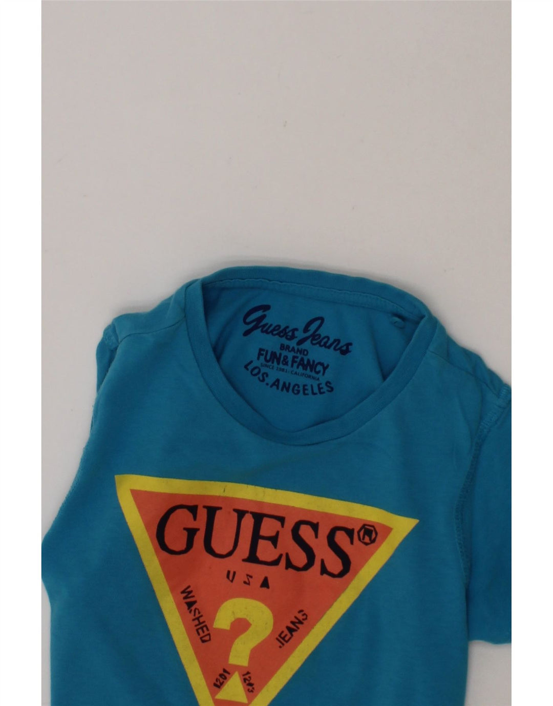 GUESS Boys Graphic T-Shirt Top 2-3 Years Blue Cotton Vintage Guess and Second-Hand Guess from Messina Hembry 