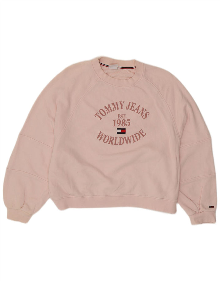 TOMMY HILFIGER Ženska prekomjerna majica s motivom UK 20 2XL Roza