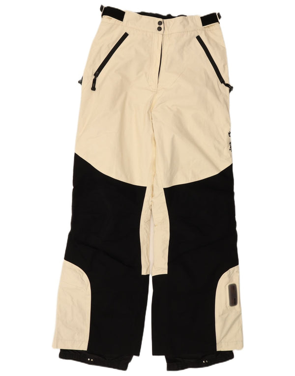 JACK WOLFSKIN Womens Ski Trousers UK 14/16 Large  Off White Colourblock