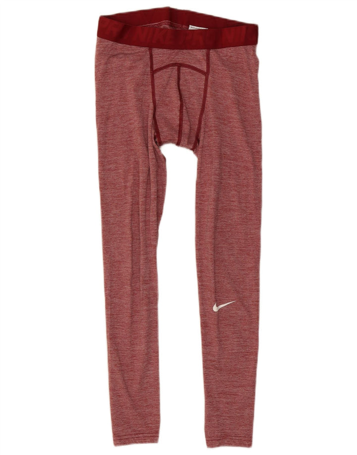 Nike Dri Fit Crop Leggings Medium Red Flected Poliester