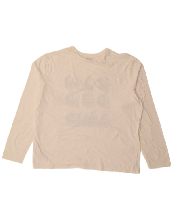 TIMBERLAND Muška majica dugih rukava s grafikama XL od bijelog pamuka