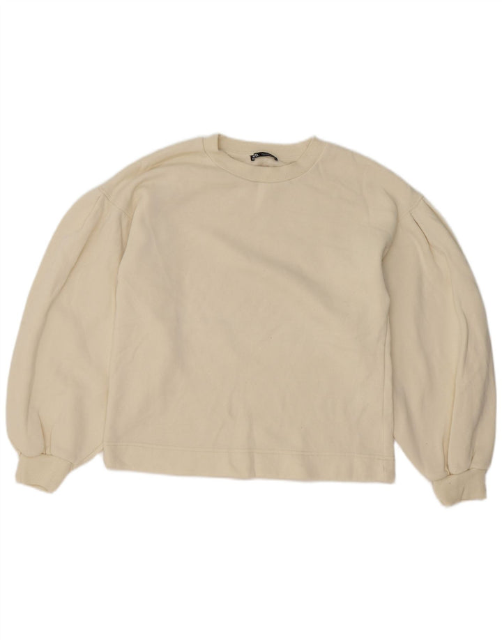 Zara ženska majica prekomjerne dužine UK 10 Small Off White Cotton