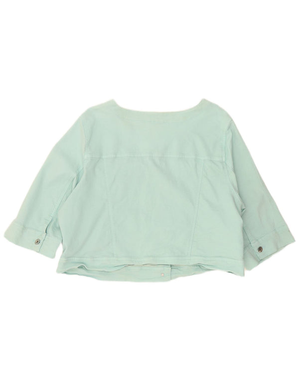 Marks & Spencer ženska traper jakna s 3/4 rukavima UK 22 3XL tirkizna