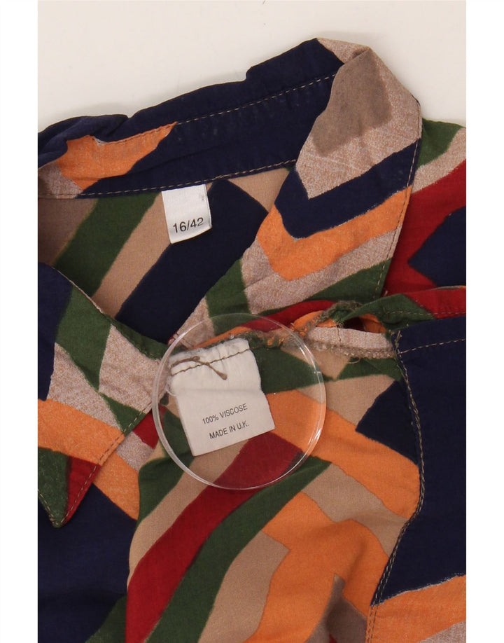 VINTAGE Womens Oversized Shirt UK 16 Large Multicoloured Argyle/Diamond Vintage Vintage and Second-Hand Vintage from Messina Hembry 