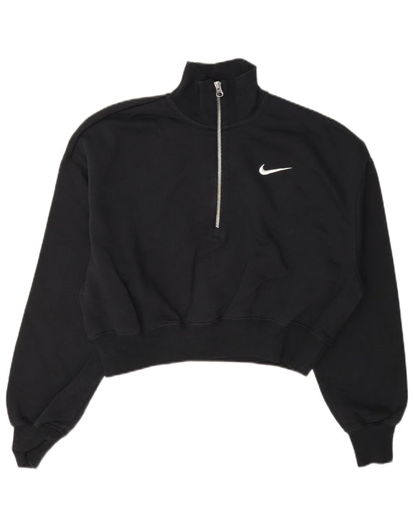 Nike Ženska velika majica s kratkim izrezom i kratkim izrezom UK 10 Mala crna