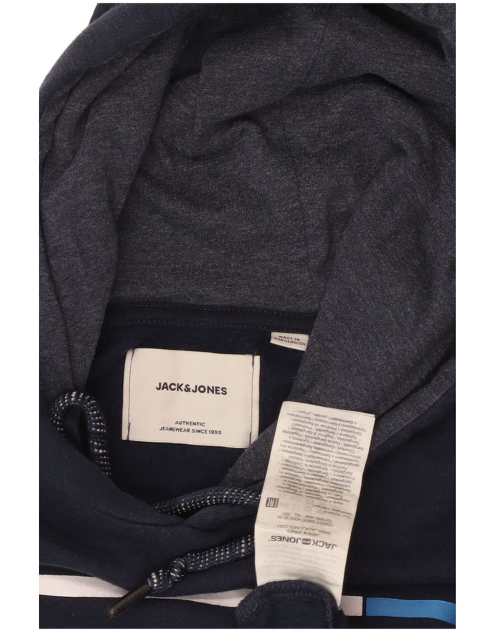 Jack & Jones muška majica s kapuljačom s kapuljačom, mali tamnoplavi pamuk