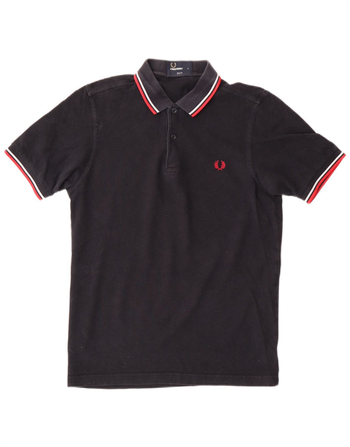 Fred Perry muška uska polo majica Mala crna pamučna