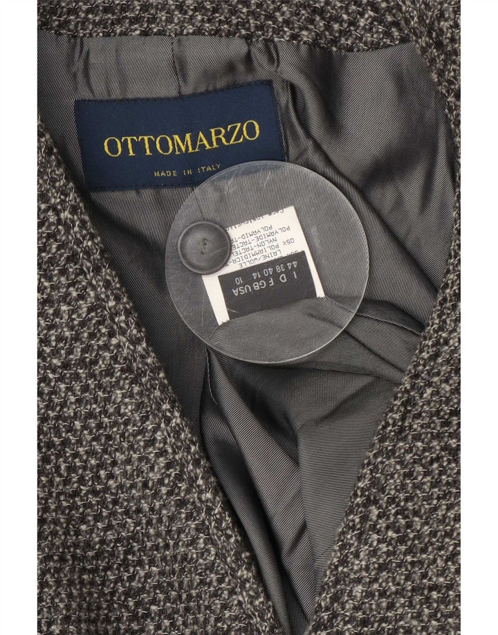Vintage Womens 3 Button Blazer Jacket UK 14 Large Grey Wool