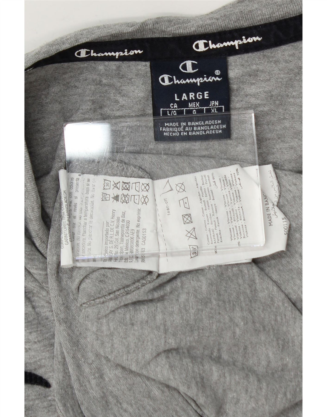 CHAMPION Mens Graphic T-Shirt Top Large Grey Cotton Vintage Champion and Second-Hand Champion from Messina Hembry 
