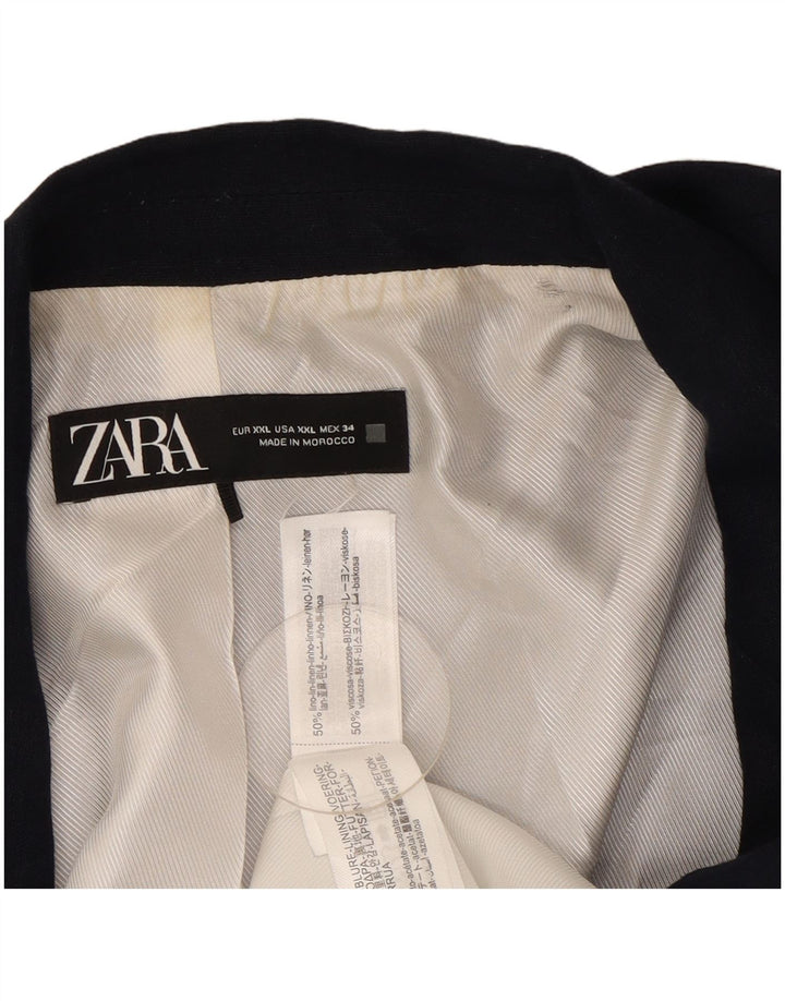 Zara ženska jakna s otvorenim sakoom UK 20 2XL tamnoplavi lan