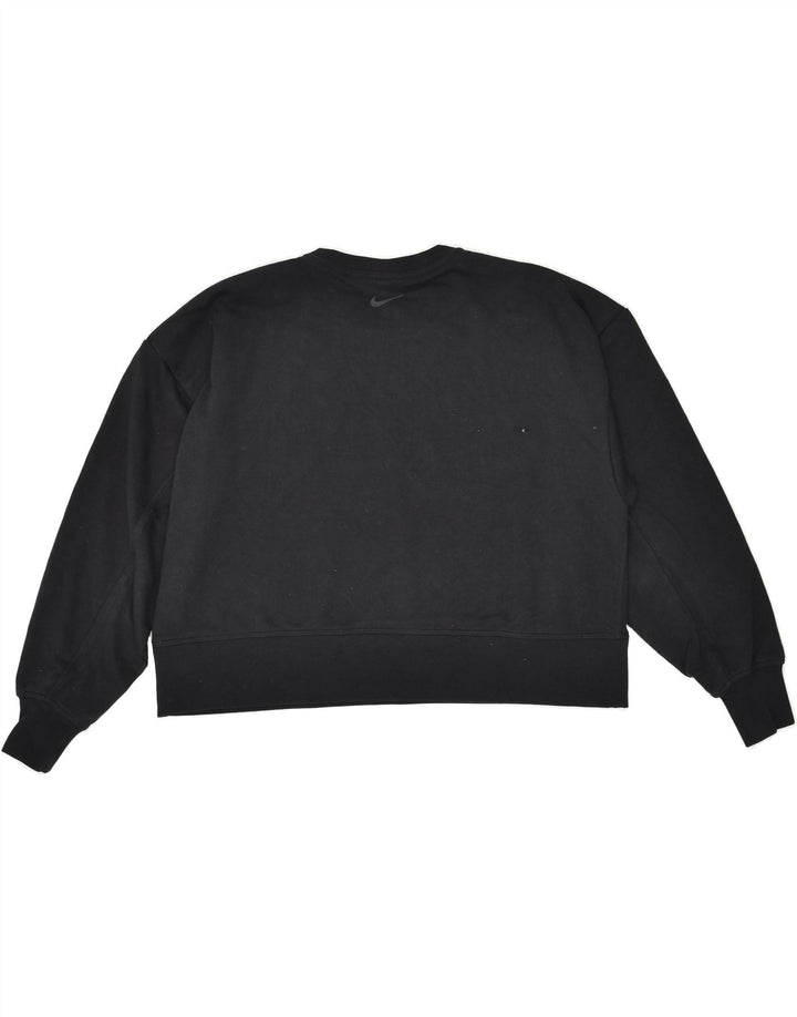 NIKE Womens Crop Graphic Sweatshirt Jumper UK 10 Small Black Vintage Nike and Second-Hand Nike from Messina Hembry 