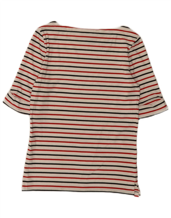 Ženska majica Ralph Lauren s 3/4 rukavima UK 12 srednje bijele pruge